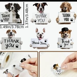 NWT 🫶 IP 💌 SWEET DOG 🦮 TY  STICKER ROLLS 📬 500 PER ROLL 🐶❤️ Multiple Avail